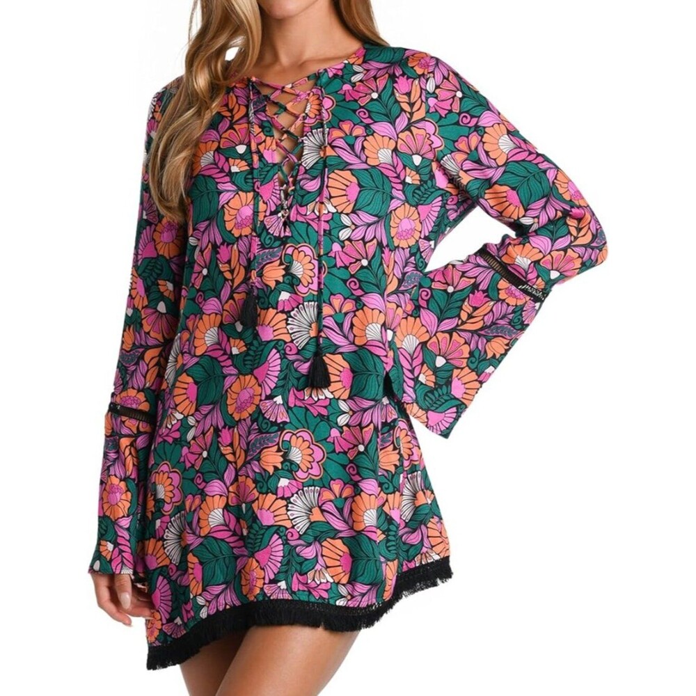 New Sunshine 79 Short Sleeve Tunic Cover Up Women's Size Small